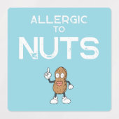 Nut Allergy Colorful Waterproof Square Sticker (Design 2)