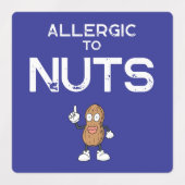 Nut Allergy Colorful Waterproof Square Sticker (Design 2)