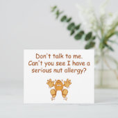 Nut Allergy Postkarte (Stehend Vorderseite)
