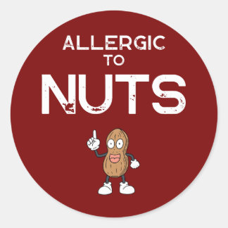 Nut Allergy Round Sticker