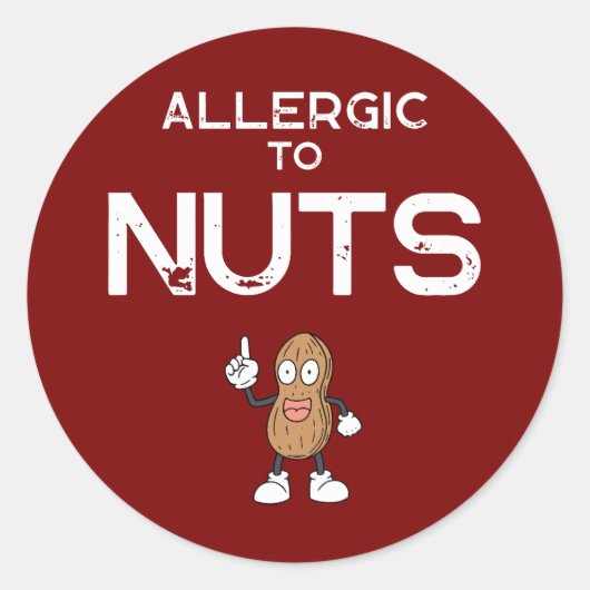 Nut Allergy Round Sticker (Vorderseite)