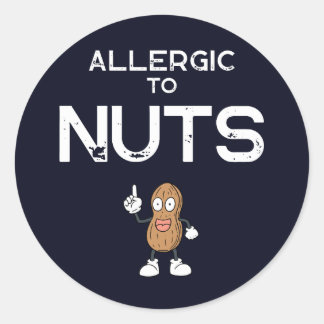 Nut Allergy Round Sticker