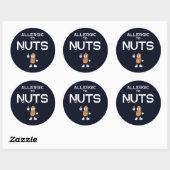 Nut Allergy Round Sticker (Blatt)