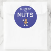 Nut Allergy Round Sticker (Tasche)