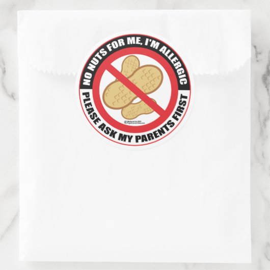 Nut Allergy Runder Aufkleber (Tasche)