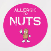 Nut Allergy Waterproof Farbkleber Etiketten (Design 1)