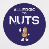 Nut Allergy Waterproof Farbkleber Etiketten (Design 2)