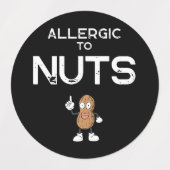 Nut Allergy Waterproof Farbkleber Etiketten (Design 1)