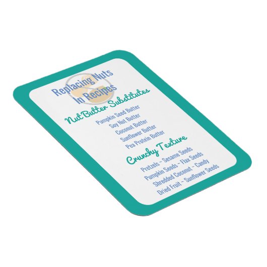 Nut-Butter-Ersatz Chart BackNut frei Magnet (Rechte Seite)