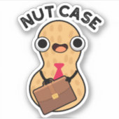 Nut Case Funny Peanut Puns Aufkleber (Vorderseite)