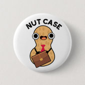 Nut Case Funny Peanut Puns Button (Vorderseite)