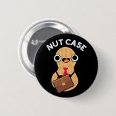 Nut Case Funny Peanut Puns Dark BG Button (Vorne & Hinten)