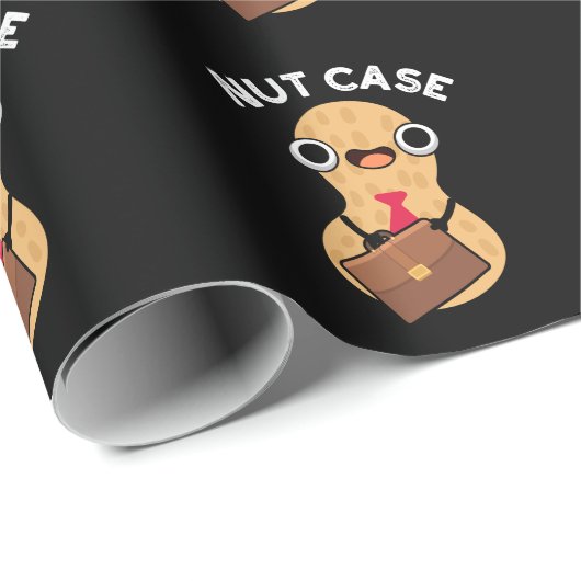 Nut Case Funny Peanut Puns Dark BG Geschenkpapier (Rolleneckpunkt)