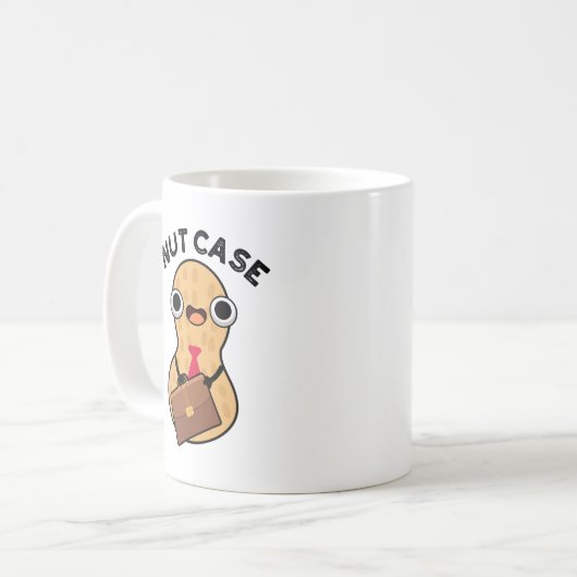 Nut Case Funny Peanut Puns Kaffeetasse (Vorderseite Links)
