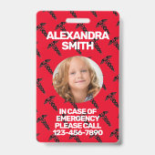 Nut Food Allergy Alert Red Warning Abzeichen Ausweis (Rückseite)