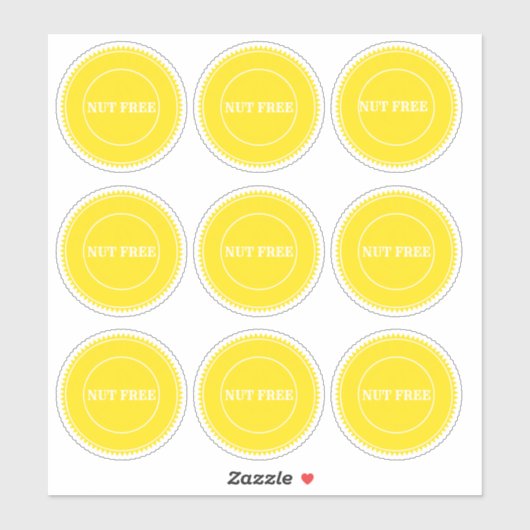Nut Free Allergy Safe Kulinarisch Aufkleber (Blatt)