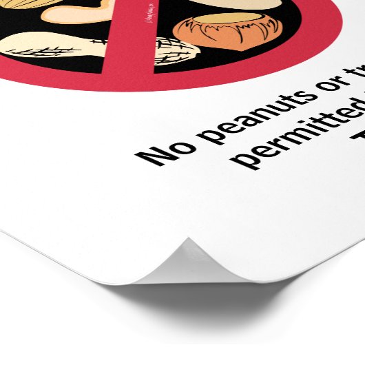 Nut free area class Customized Allergy School Poster (Ecke)