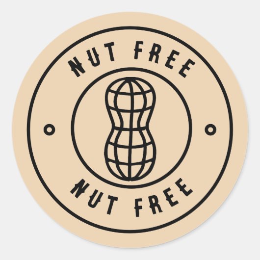 Nut-free-Aufkleber | Allergie-Warnplatz oder Runde Runder Aufkleber (Vorderseite)