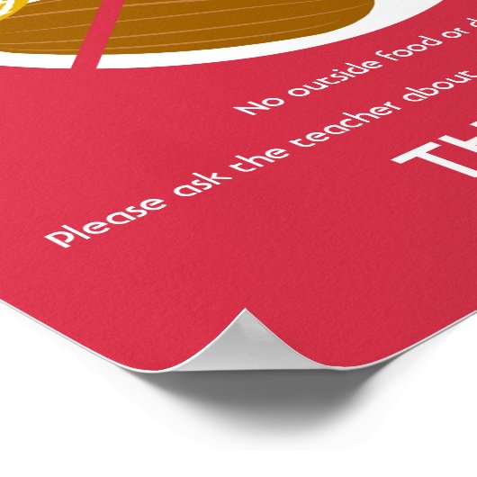 Nut free class Sign for School or Daycare Poster (Ecke)