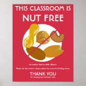 Nut free class Sign for School or Daycare Poster (Vorne)