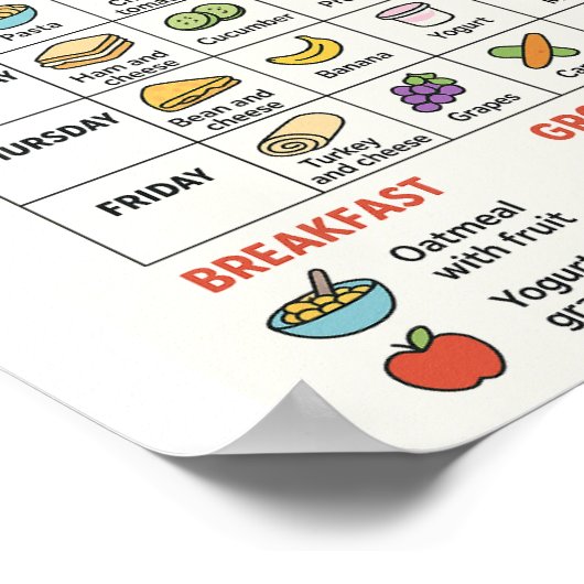 Nut Free Meal Prep für Schulessen Poster (Ecke)