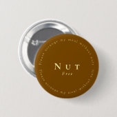 Nut-Free Request Badge, Brown - Light yellow Button (Vorne & Hinten)