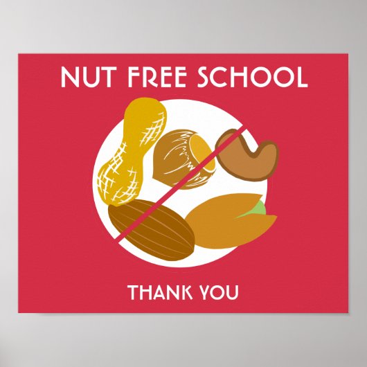 Nut free school Sign for School oder Daycare Poster (Vorne)
