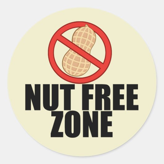 Nut Free Zone Cool Peanut Allergisches Bewusstsein Runder Aufkleber (Vorderseite)
