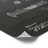 Nut Lock 1893 Patentart Chalkboard Poster (Ecke)