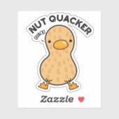Nut Quacker Funny Peanut Puns Aufkleber (Blatt)