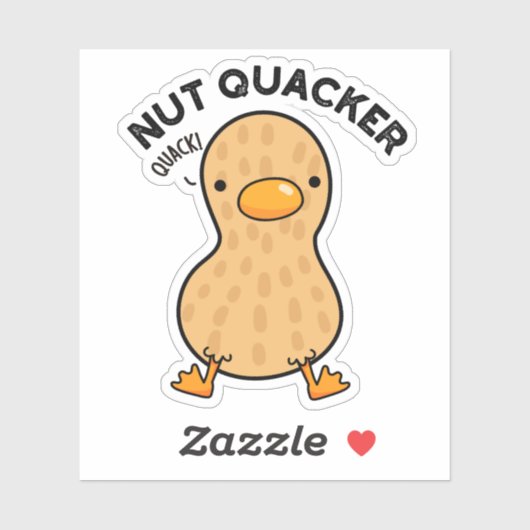 Nut Quacker Funny Peanut Puns Aufkleber (Blatt)