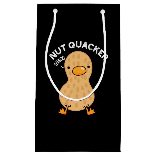 Nut Quacker Funny Peanut Puns Dark BG Kleine Geschenktüte (Vorderseite)