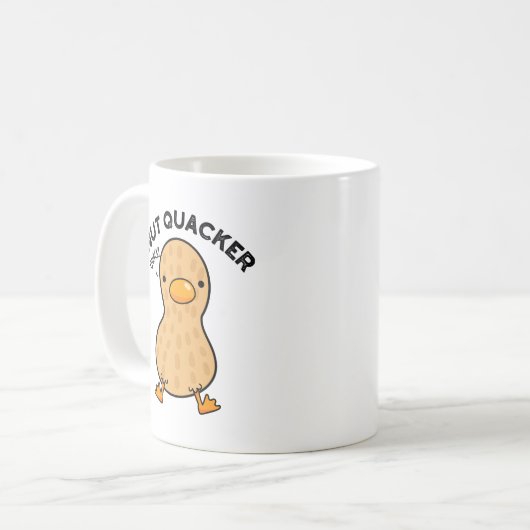 Nut Quacker Funny Peanut Puns Kaffeetasse (Vorderseite Links)