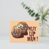 'NUT UP MAN' humorvolle Parodie Postkarte (Stehend Vorderseite)