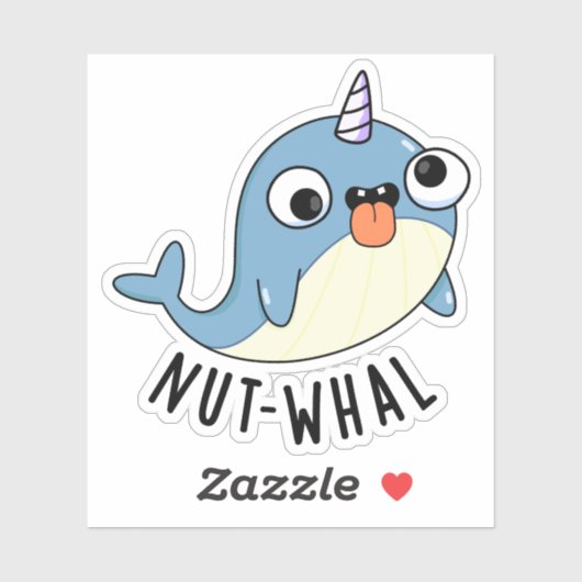 Nut-whal Funny Narwhal Pun Aufkleber (Blatt)