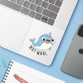 Nut-whal Funny Narwhal Pun Aufkleber (Laptop mit iPhone)