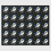 Nut-whal Funny Narwhal Pun Dark BG Geschenkpapier (Flach)