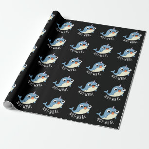 Nut-whal Funny Narwhal Pun Dark BG Geschenkpapier
