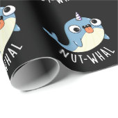 Nut-whal Funny Narwhal Pun Dark BG Geschenkpapier (Rolleneckpunkt)