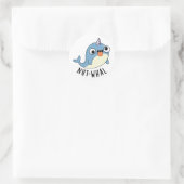 Nut-whal Funny Narwhal Pun Runder Aufkleber (Tasche)