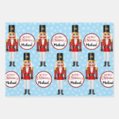 Nutcracker 3 Personalisierte Weihnachtsmuster Name Geschenkpapier Set (Vorderseite)