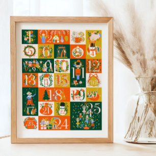 Nutcracker Adventskalender Weihnachtszeichen Poster