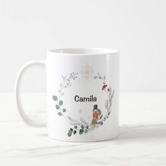 Nutcracker Aquarell niedliche Weihnachten Kaffeetasse (Links)