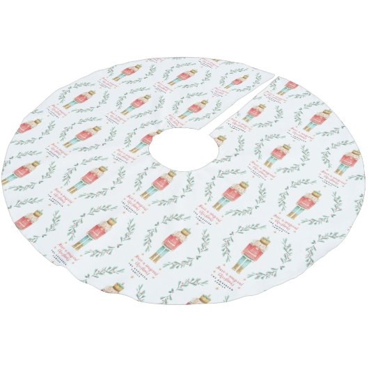 Nutcracker Aquarell niedliche Weihnachten Polyester Weihnachtsbaumdecke (Schrägansicht)