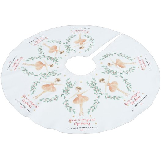 Nutcracker Aquarell niedliche Weihnachten Polyester Weihnachtsbaumdecke (Schrägansicht)