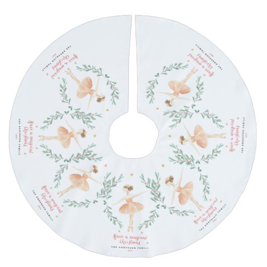 Nutcracker Aquarell niedliche Weihnachten Polyester Weihnachtsbaumdecke (Vorderseite)