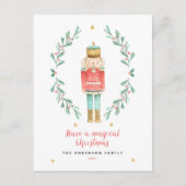 Nutcracker Aquarell niedliche Weihnachten Postkarte (Vorderseite)