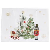 Nutcracker Aquarelltasche niedlich Weihnachtsgesch Große Geschenktüte (Rückseite)