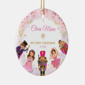 Nutcracker Baby 1. First Christmas Blush Bloral Keramik Ornament (Rechts)