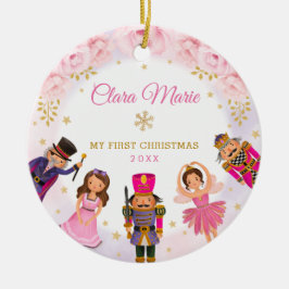 Nutcracker Baby 1. First Christmas Blush Bloral Keramik Ornament